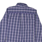 CHAPS Mens Blue & White Check Shirt M Button-Down Collar Long Sleeve Casual
