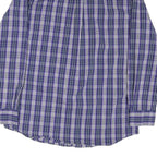CHAPS Mens Blue & White Check Shirt M Button-Down Collar Long Sleeve Casual
