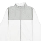 FILA Womens White & Grey Casual Polyester Jacket L Zip Plain Warm Soft