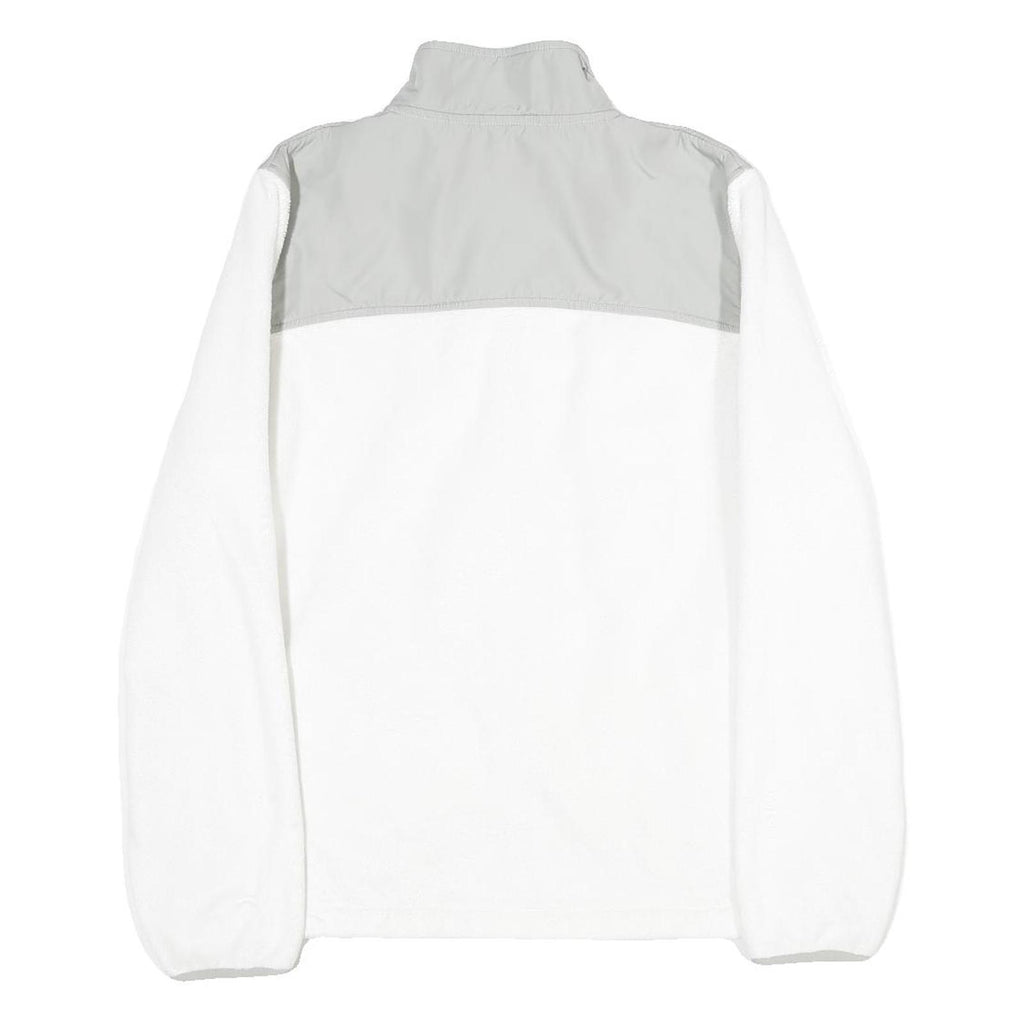 FILA Womens White & Grey Casual Polyester Jacket L Zip Plain Warm Soft