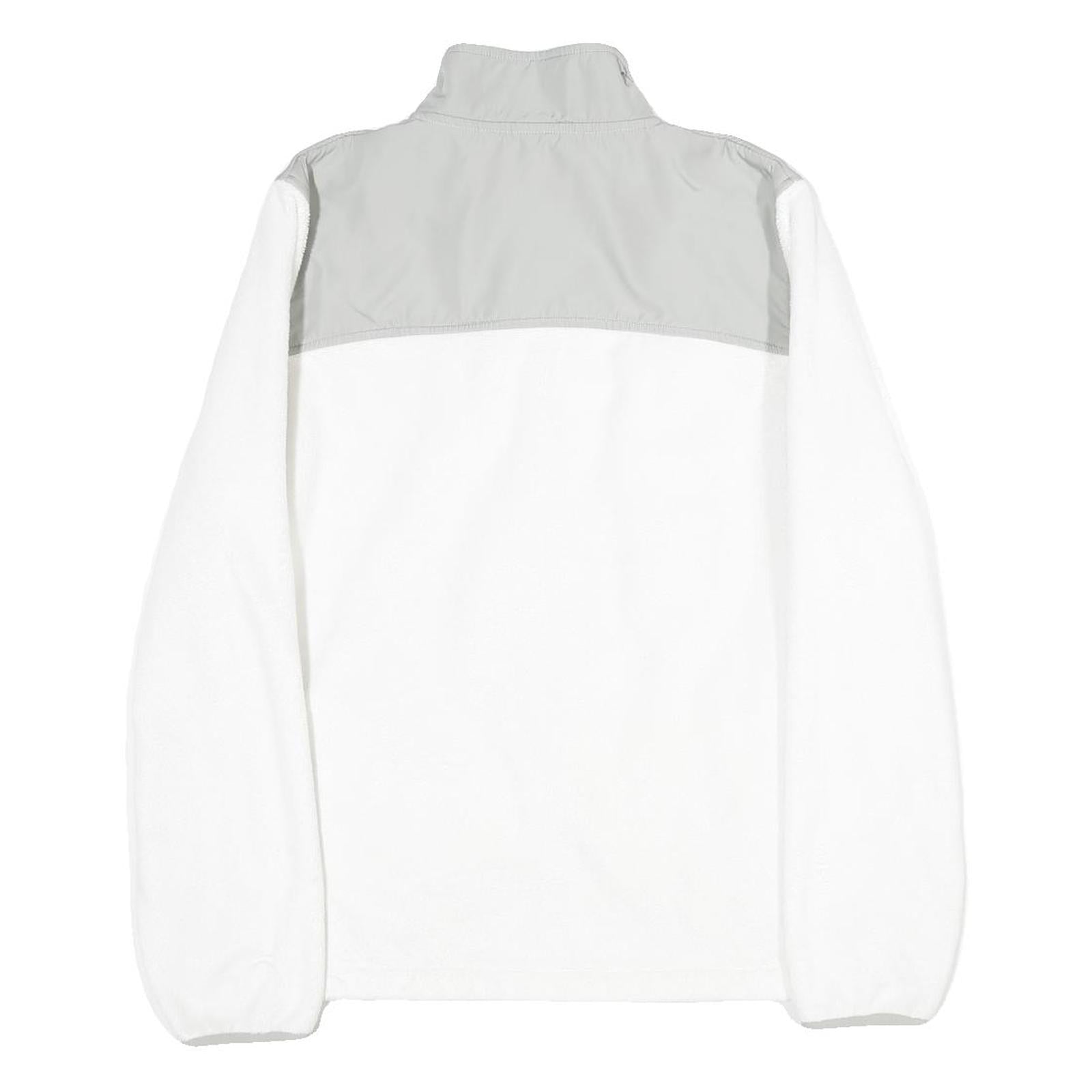 FILA Womens White & Grey Casual Polyester Jacket L Zip Plain Warm Soft