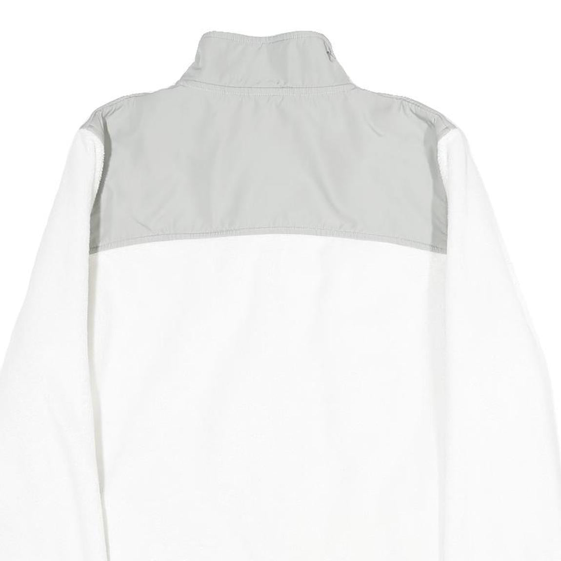 FILA Womens White & Grey Casual Polyester Jacket L Zip Plain Warm Soft