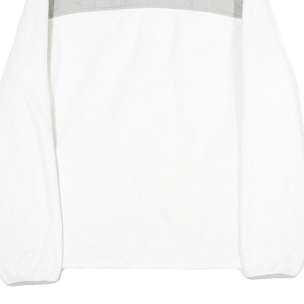 FILA Womens White & Grey Casual Polyester Jacket L Zip Plain Warm Soft