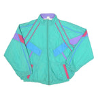 Mens Green Pastel Retro Nylon Zip Jacket XL Colourblock Casual Outdoors