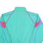Mens Green Pastel Retro Nylon Zip Jacket XL Colourblock Casual Outdoors
