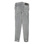 LEVI'S Womens Jeans Grey Slim Skinny Denim Medium W25 L27 Distressed Hem Zip