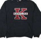 JERZEES Mens Black & Burgundy Kentlake Pullover Hoodie L Cotton Blend