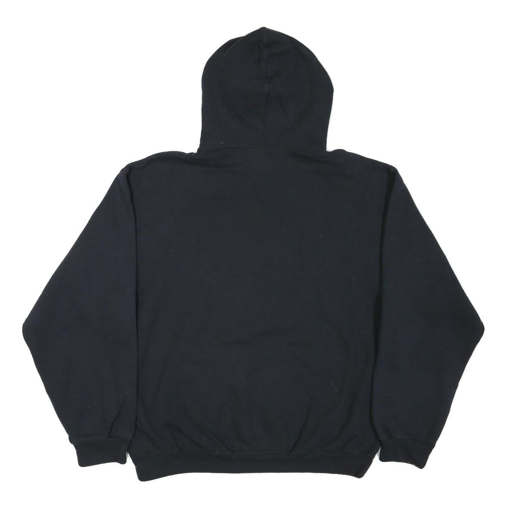 JERZEES Mens Black & Burgundy Kentlake Pullover Hoodie L Cotton Blend