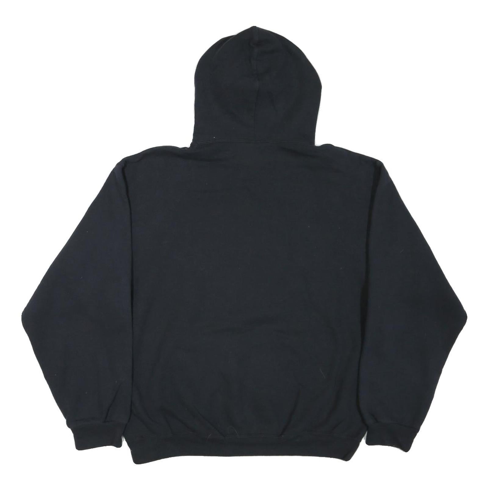 JERZEES Mens Black & Burgundy Kentlake Pullover Hoodie L Cotton Blend