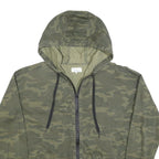 TWIN TIP Womens Green Camouflage Hooded Jacket XL Cotton Blend Zip Casual