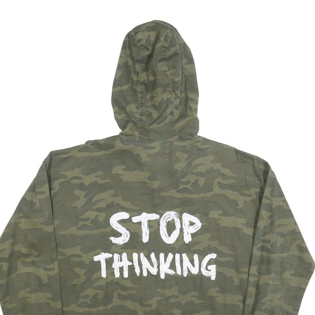 TWIN TIP Womens Green Camouflage Hooded Jacket XL Cotton Blend Zip Casual