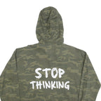 TWIN TIP Womens Green Camouflage Hooded Jacket XL Cotton Blend Zip Casual