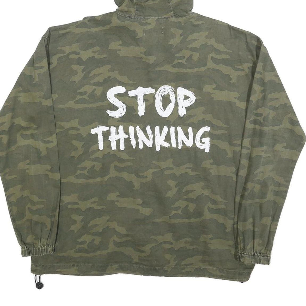 TWIN TIP Womens Green Camouflage Hooded Jacket XL Cotton Blend Zip Casual