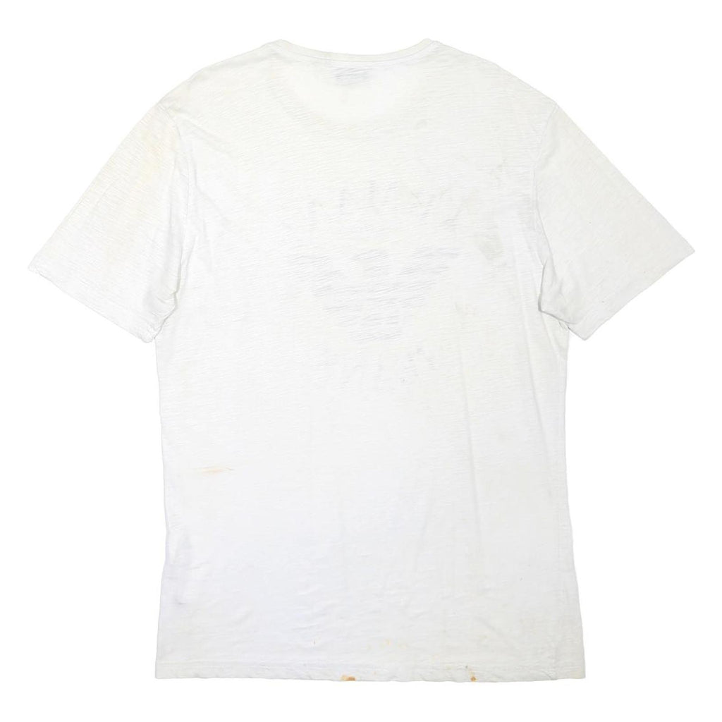 ARMANI JEANS Mens White Cotton Blend Logo Print T-Shirt L Short Sleeve Crew Neck