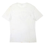 ARMANI JEANS Mens White Cotton Blend Logo Print T-Shirt L Short Sleeve Crew Neck
