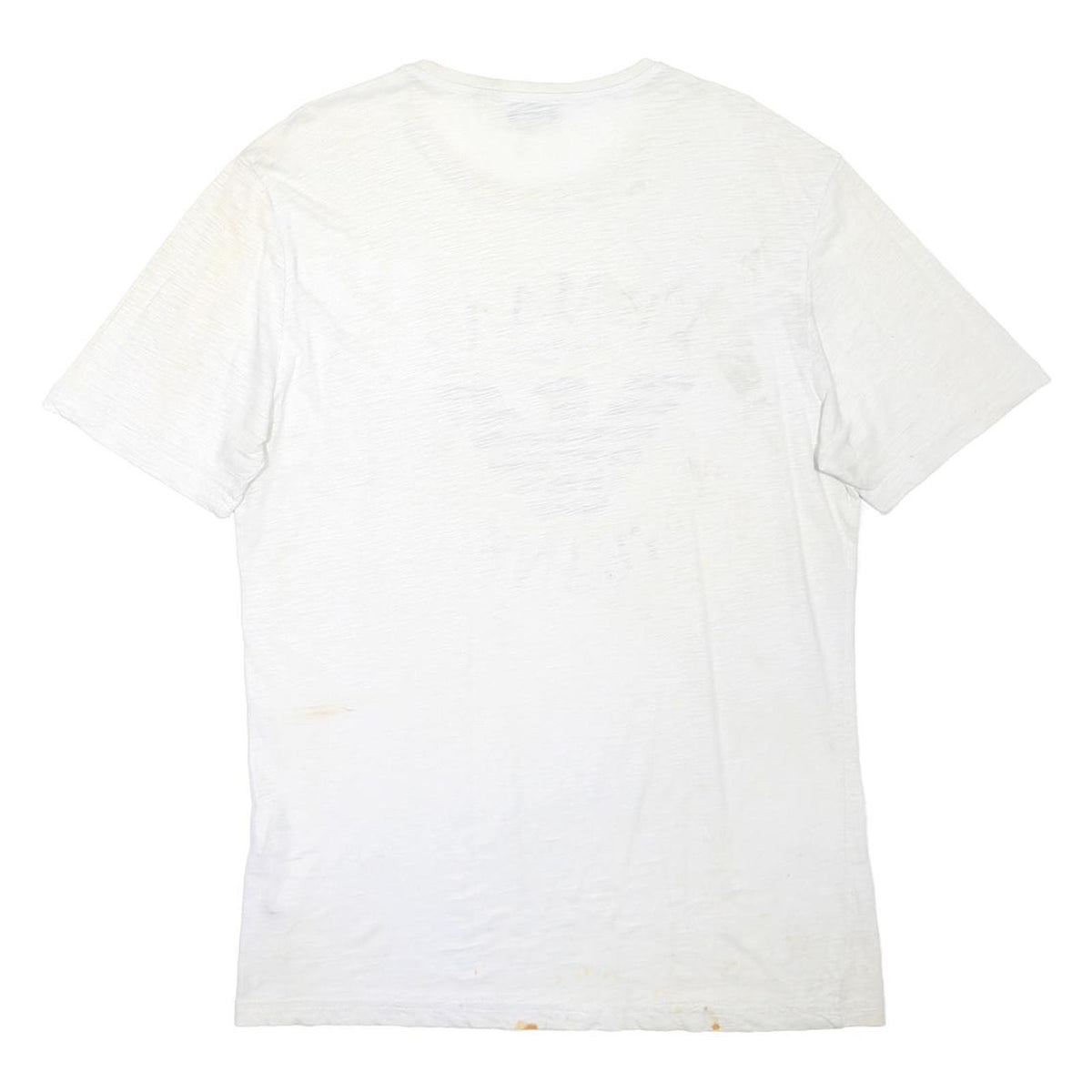 ARMANI JEANS Mens White Cotton Blend Logo Print T-Shirt L Short Sleeve Crew Neck