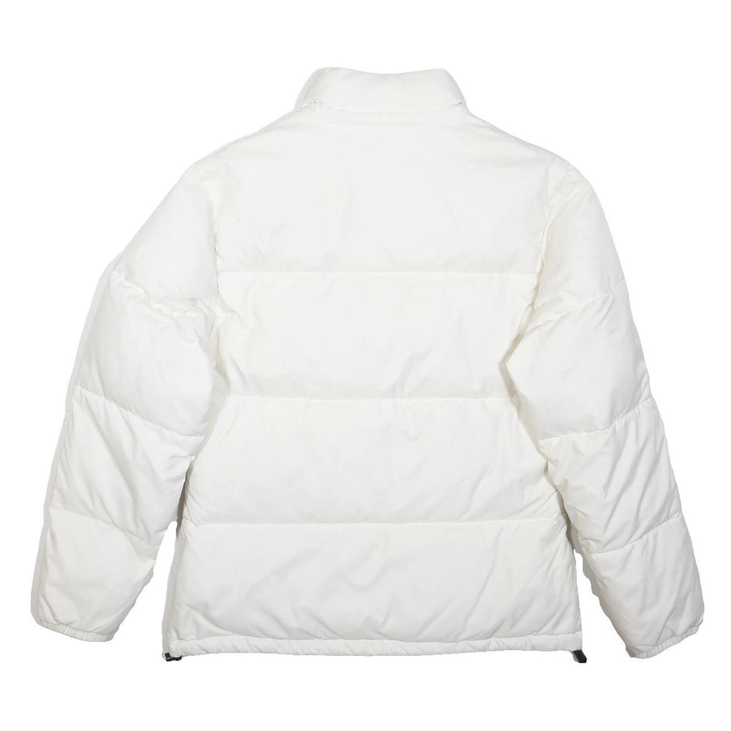 KAPPA Womens White & Grey Puffer Jacket M Polyester Woven Zip Stand-Up Collar