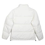 KAPPA Womens White & Grey Puffer Jacket M Polyester Woven Zip Stand-Up Collar