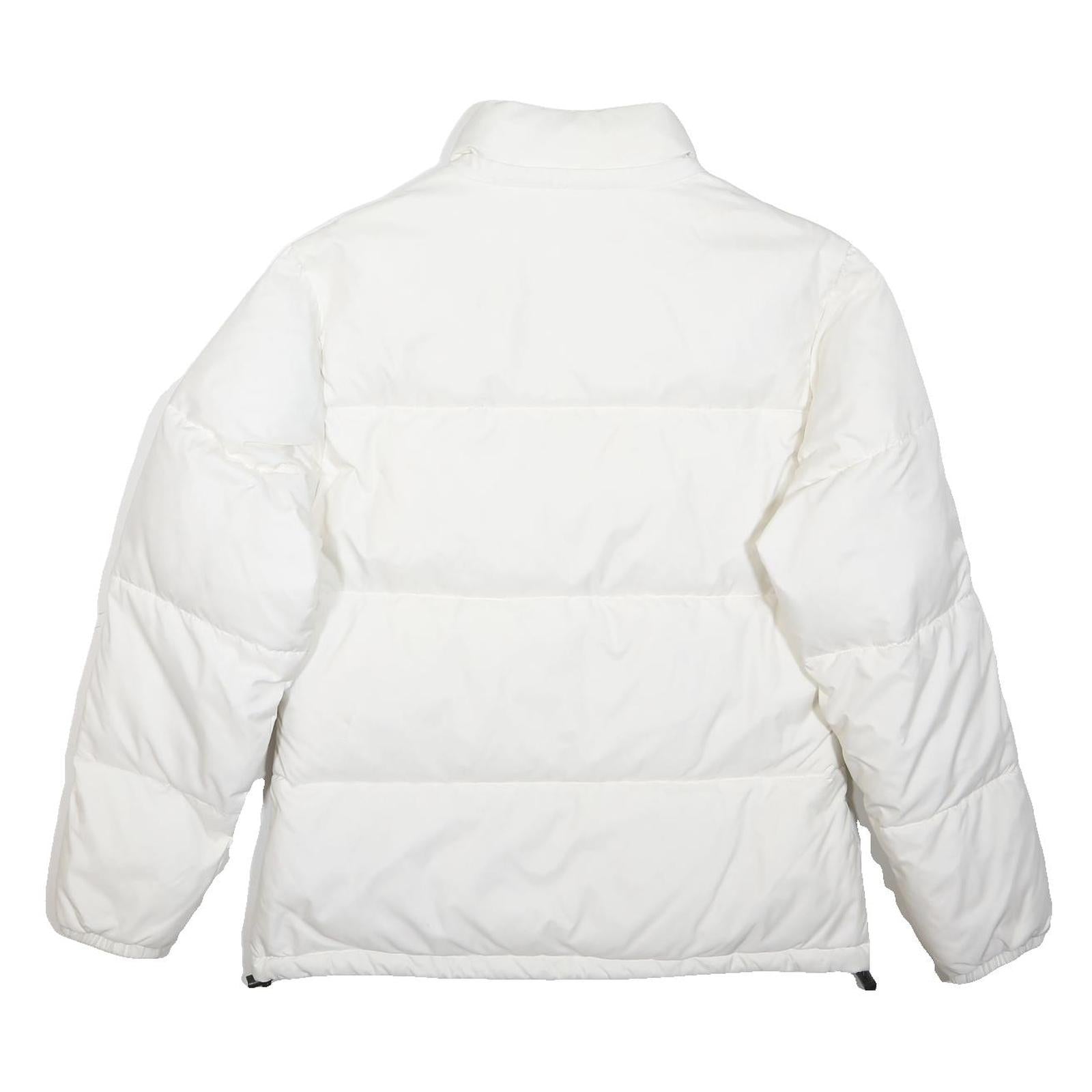 KAPPA Womens White & Grey Puffer Jacket M Polyester Woven Zip Stand-Up Collar