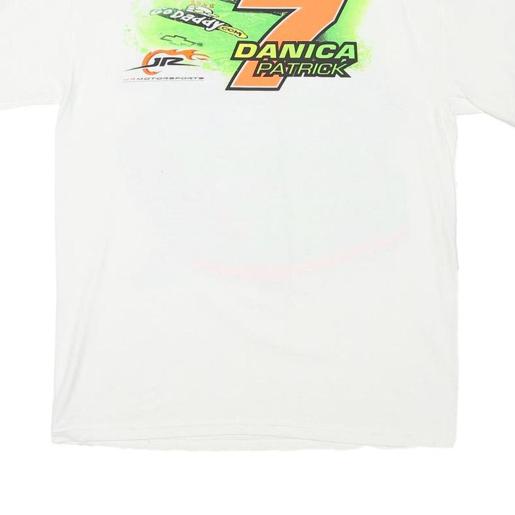 CHASE AUTHENTICS Mens White Danica Patrick Graphic T-Shirt M Short Sleeve Crew