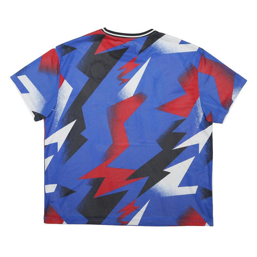 AIR JORDAN Mens Blue Red & Black Graphic T-Shirt 2XL Short Sleeve Crew Neck