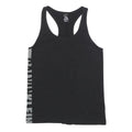 CALVIN KLEIN Womens Black Racerback Vest M Cotton Blend Logo Print