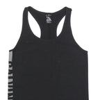 CALVIN KLEIN Womens Black Racerback Vest M Cotton Blend Logo Print
