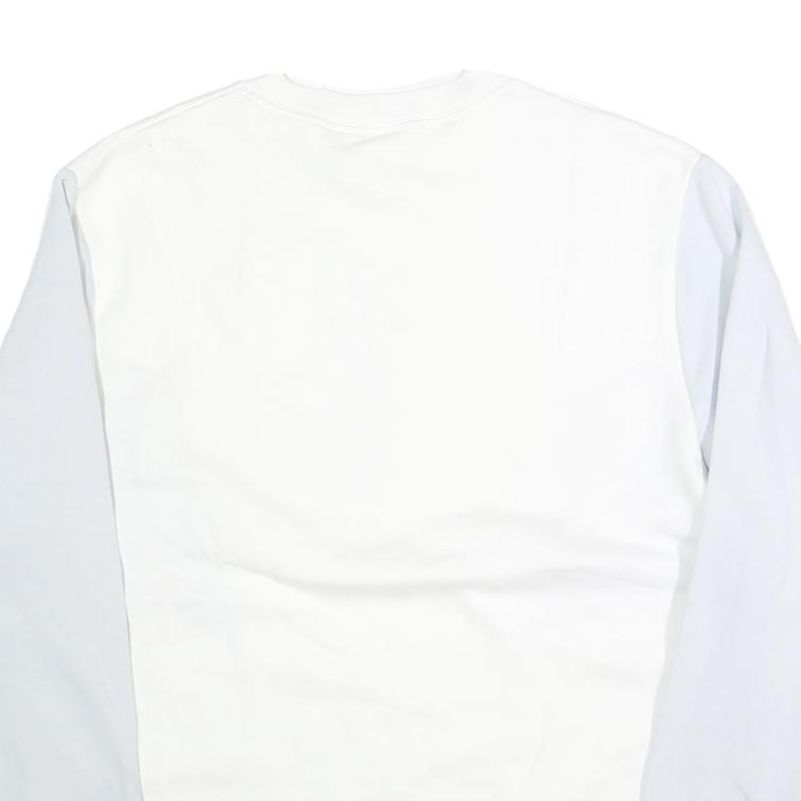 NIKE Mens White & Light Blue Crew Neck L Sweatshirt Cotton Pullover Casual