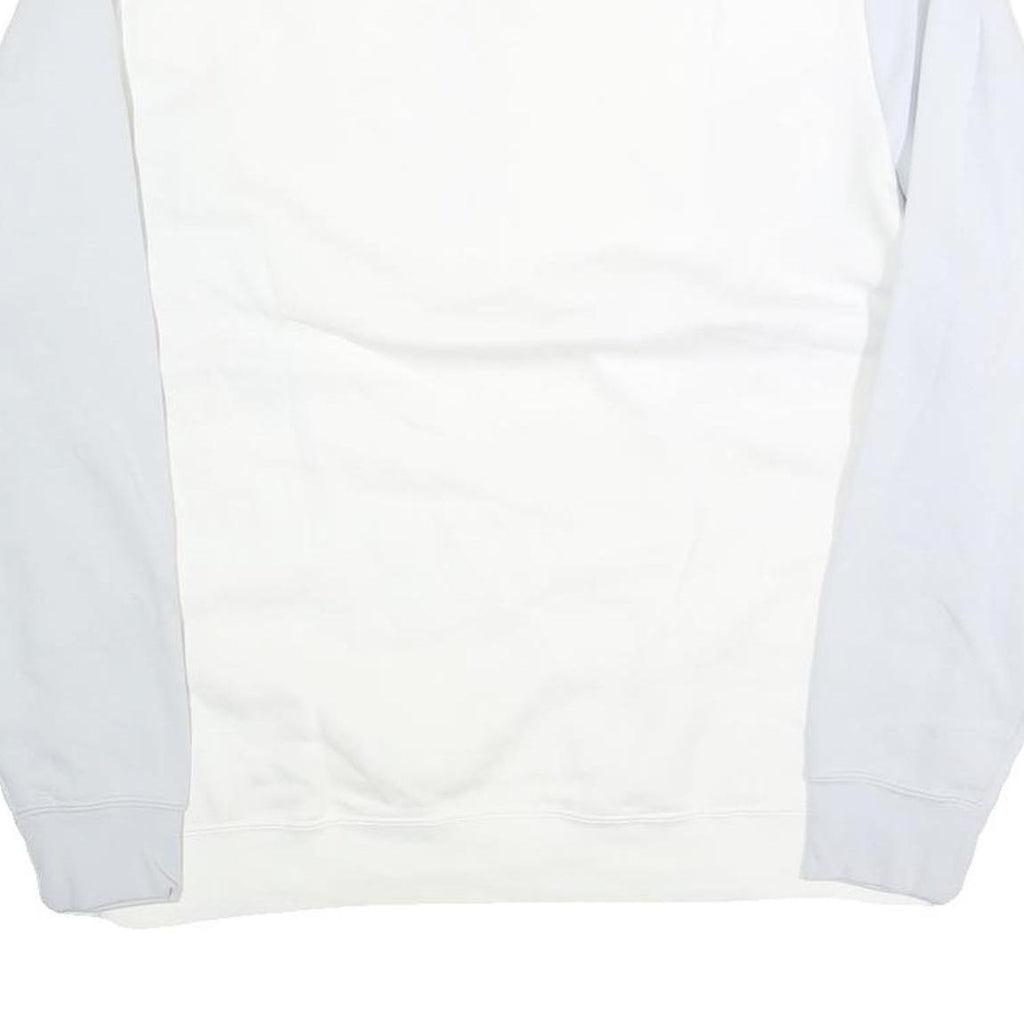 NIKE Mens White & Light Blue Crew Neck L Sweatshirt Cotton Pullover Casual