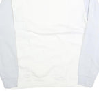 NIKE Mens White & Light Blue Crew Neck L Sweatshirt Cotton Pullover Casual