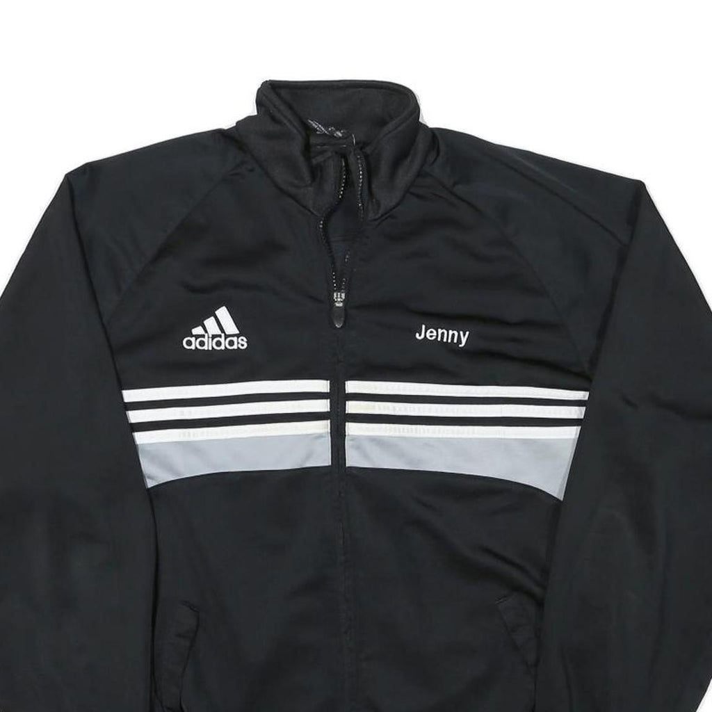ADIDAS Womens Black & Grey Zip Jacket M Polyester Blend Sport Casual