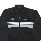 ADIDAS Womens Black & Grey Zip Jacket M Polyester Blend Sport Casual