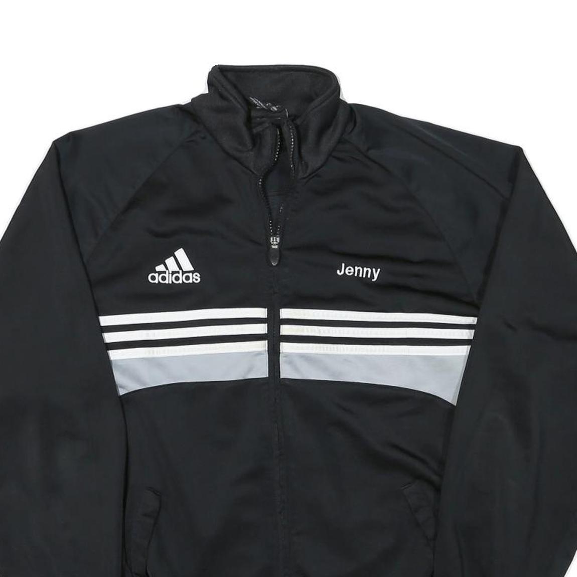 ADIDAS Womens Black & Grey Zip Jacket M Polyester Blend Sport Casual