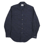 CALVIN KLEIN Mens Blue Shirt M Polyester Blend Long Sleeve Button Collar