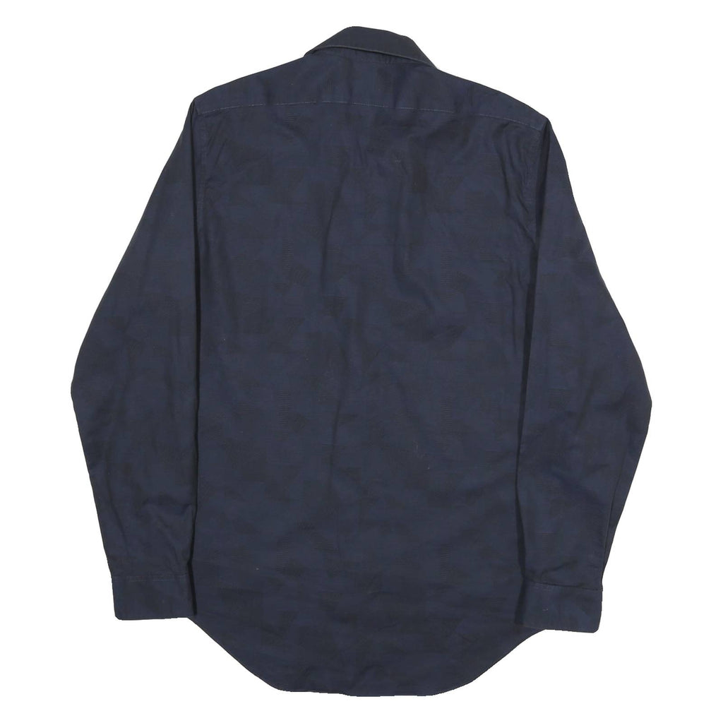 CALVIN KLEIN Mens Blue Shirt M Polyester Blend Long Sleeve Button Collar