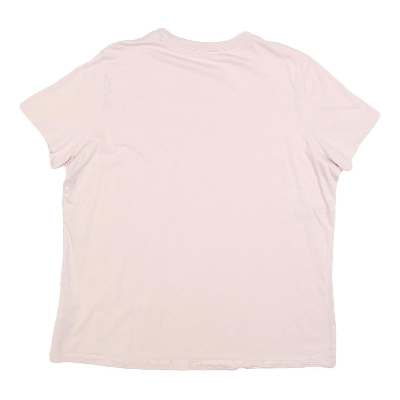 NIKE Womens Pink XL Classic Crew Neck Cotton Blend T-Shirt Logo Print