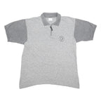 CHAMPION Mens Grey & Charcoal Cotton Blend Short Sleeve Polo Shirt XL Zip Collar
