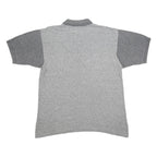 CHAMPION Mens Grey & Charcoal Cotton Blend Short Sleeve Polo Shirt XL Zip Collar