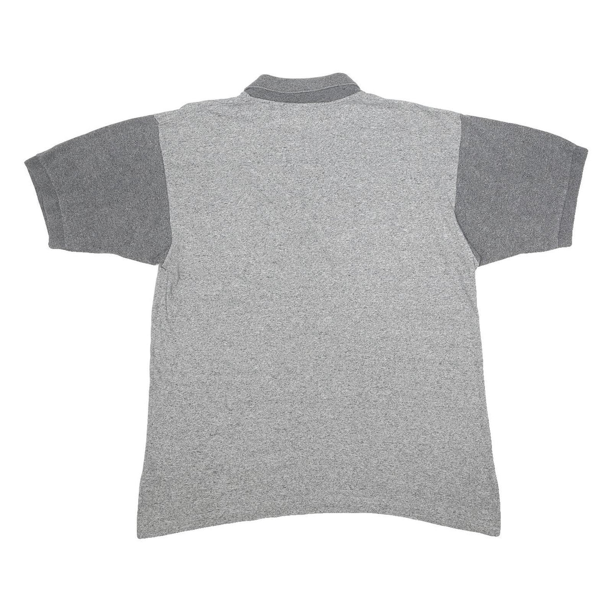 CHAMPION Mens Grey & Charcoal Cotton Blend Short Sleeve Polo Shirt XL Zip Collar