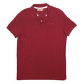 DIADORA Mens Maroon Short Sleeve Plain Polo Shirt L Cotton Casual