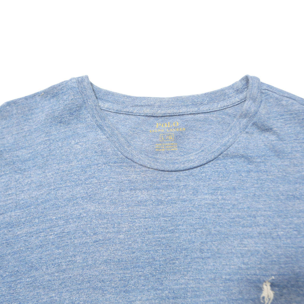 POLO RALPH LAUREN Mens Blue Crew Neck Short Sleeve T-Shirt L Cotton Blend Casual
