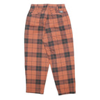 OBEY Womens Cotton Orange & Black Check Relaxed Straight Trousers W30 L26 Casual