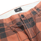 OBEY Womens Cotton Orange & Black Check Relaxed Straight Trousers W30 L26 Casual