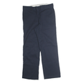DICKIES Mens Regular Fit Navy Blue Cotton Blend Trousers W32 L28 Workwear Casual