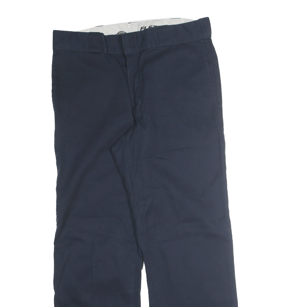 DICKIES Mens Regular Fit Navy Blue Cotton Blend Trousers W32 L28 Workwear Casual