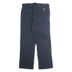 DICKIES Mens Regular Fit Navy Blue Cotton Blend Trousers W32 L28 Workwear Casual