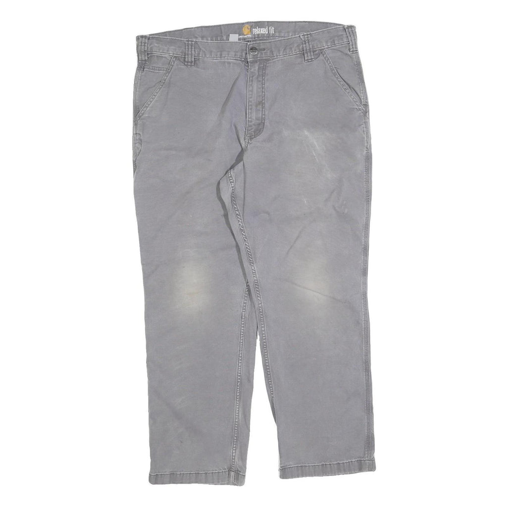 CARHARTT Mens Grey Cotton Blend Relaxed Fit Straight Leg Trousers W38 L30
