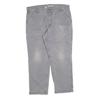 CARHARTT Mens Grey Cotton Blend Relaxed Fit Straight Leg Trousers W38 L30
