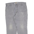 CARHARTT Mens Grey Cotton Blend Relaxed Fit Straight Leg Trousers W38 L30