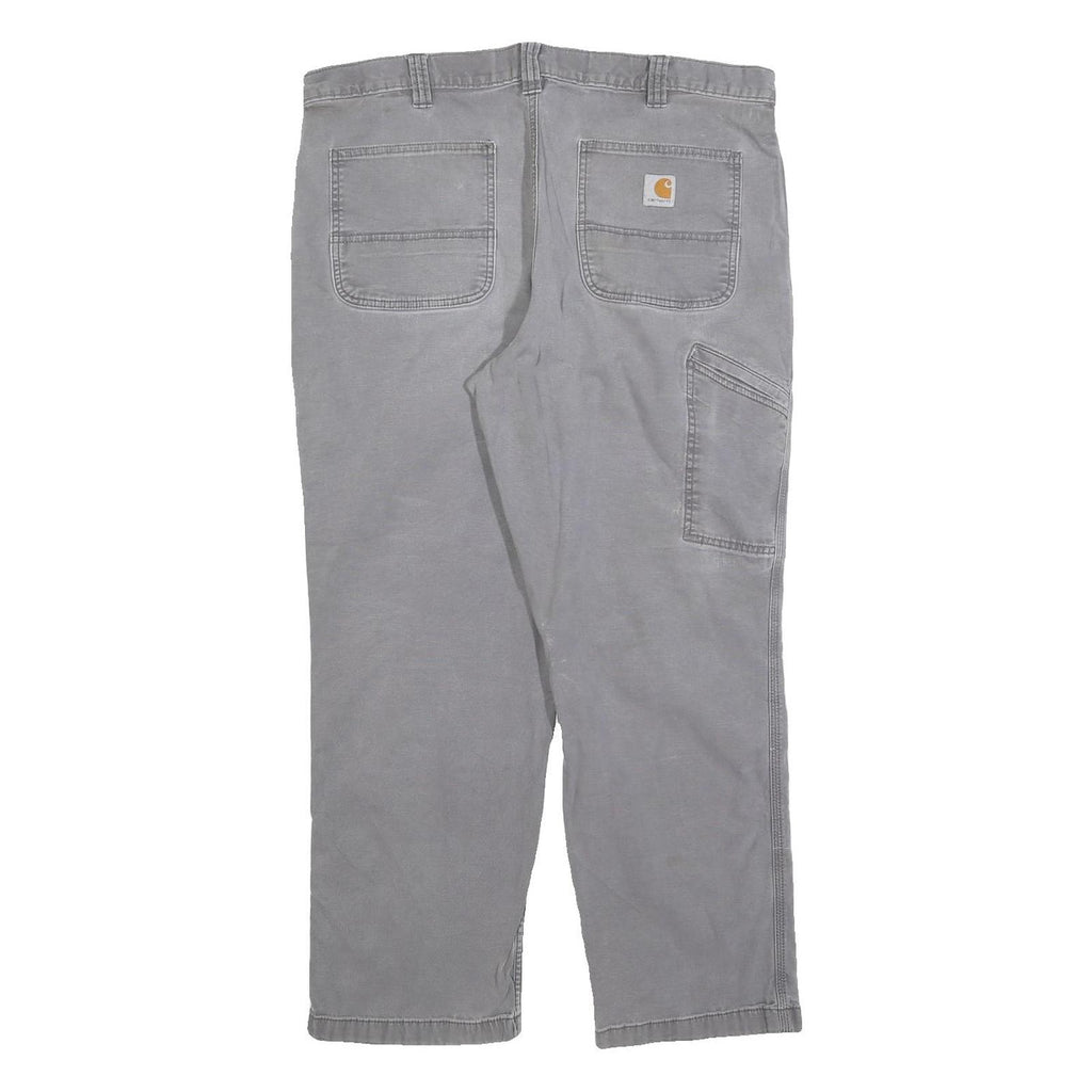CARHARTT Mens Grey Cotton Blend Relaxed Fit Straight Leg Trousers W38 L30